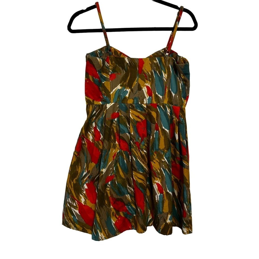 Jack by BB Dakota Fit & Flare Mini Dress Abstract Floral Multicolor Pockets S